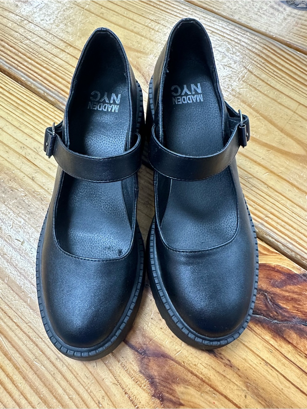 Women's Black Mary Jane Strap Shoes
Size 9  Madden NYC